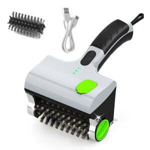 바비큐 야외 실내 그릴용 무선 전기 스팀 그릴 브러시 및 스크래퍼 휴대용 클리너 스토브용 독특한 도구 오븐 차브로일 굴뚝 회색