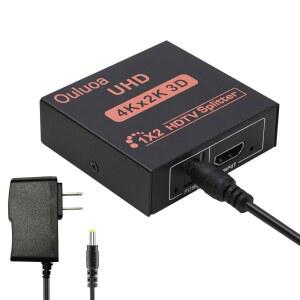 HDMI 스플리터 1인치 2아웃 4K@30Hz 지원 HD 1080P@60Hz 및 4K@30Hz, 듀얼 모니터용 미러 모드에는 어댑터, 파이어 스틱, PS4, Xbox, Roku, 블루레이 플레이어, HDTV와 호환 가능