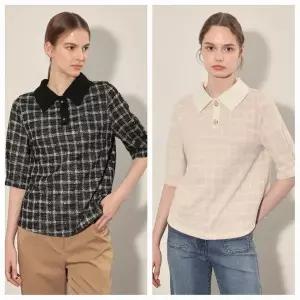 갤러리아 트위드 반팔 카라티셔츠 VOCAL4F7341