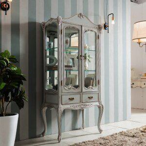 [퍼니트랜드] 엔틱가구 쉐르빌 컬러 장식장 빈티지 유리장