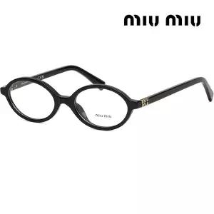 [미우미우][쇼핑백 포함] 미우미우 리가드 안경 명품 블랙 뿔테 데일리 오벌 라운드 안경테 VMU01X 1AB 1O1