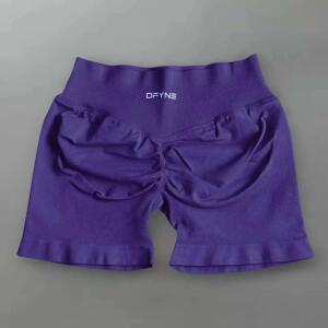 Dfyne 반바지 충격 체육관 여성 피트니스 스포츠 낮은 늑골이있는 밴드 요가 운동 엉덩이 원활한 레깅스