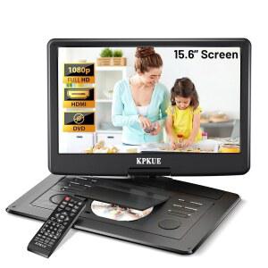 15 6인치 1080P FHD 화면 대형 스위블 모니터 내장 4시간 충전식 배터리 듀얼 스피커 멀티 디스크 HDMI 타입 C USB SD 카드 포트 지원 가정용 여행용 휴대용 DVD 플레이어