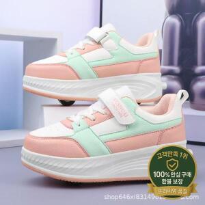 새로운 운동화 4 륜 자동 롤러 소년 바퀴가있는 어린이 신발 스케이트 성인 변형