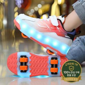 2-in-1 분리형 롤러 스케이트 신발 4개의 바퀴 스피드 파쿠르 있는 여성용 운동화 어린이