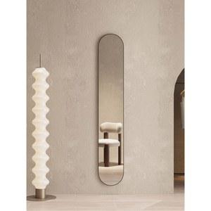 좁은공간 타원형 긴거울 슬림 블랙 골드 전신 120X25 거울 틈새 벽걸이