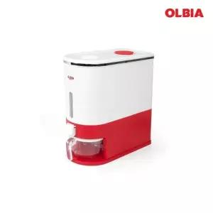 올비아 계량쌀통 10kg (다크레드) 쌀보관통