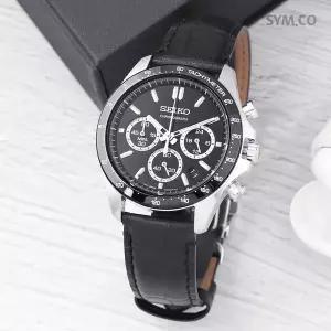 [세이코] SBTR021 스피릿 크로노그래피 아날로그 남자 가죽 손목시계 c