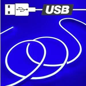 USB전원 실리콘 면발광 무드등 LED바 블루 100cm LED바 자동차LED바 차량용LED바 면발광LED바