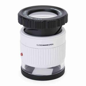 LED 스케일 루페 30X 조정 가능한 배율 돋보기 금속 실린더 유형 거울 독서 쥬얼리