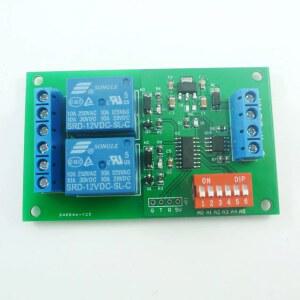 릴레이 보드 UART 직렬 포트 스위치 모듈 Modbus AT 명령 제어 PLC 스마트 홈용 DC 12V 2 CH RS485