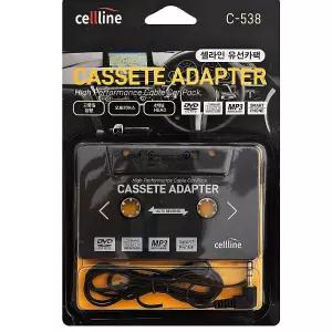 유선카팩 카오디오연결 셀라인 유선카팩스마트폰 C-538 카세트형 4채널 스마트폰 mp3 차량용카팩 4채널유선