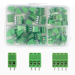 몰렌스 50PCS 2.54mm 0.1인치 피치 PCB 마운트 나사 단자 블록 커넥터, 26-18AWG 케이블용 2P 3P 4P 150V 6A