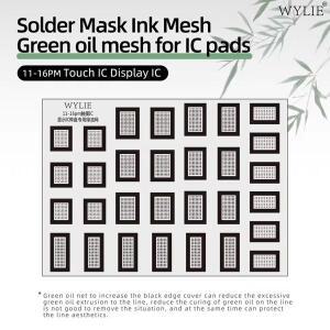 WYLIE 터치 IC 디스플레이 그린 오일 네트 UV 솔더 마스크 잉크 BGA 리볼링 스텐실 아이폰 11-16 프로 맥스