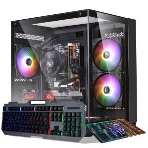 게이밍 PC 데스크톱 컴퓨터, 인텔 코어 i7 PC, 3 4GHz 주파수로 작동하는 GTX1660 슈퍼 그래픽 카드, 6GB GDDR6 비디오 메모리, 16GB DDR4 RAM, 1TB SSD, WiFi 5 0, RGB 팬 x4 블랙