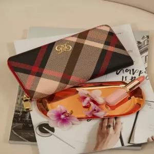 닥스 액세서리 여성 24FW [스테디셀러]레드 체크 가죽 지퍼형장지갑 WCWA4F700R2