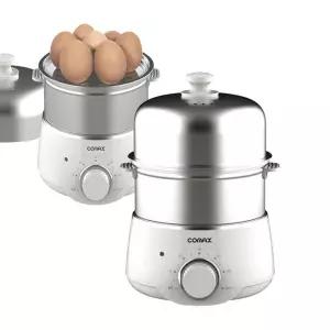 코멕스 다용도 2단 스텐 계란찜기 CM-2550 전기 찜기 다이얼 호빵 찐빵 만두 자동전원차단