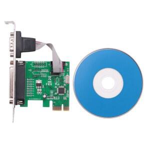 RS 232 직렬 포트 COM 및 DB25 프린터 병렬 LPT PCI E 익스프레스 카드 어댑터 컨버터 WCH382L 칩 RS232