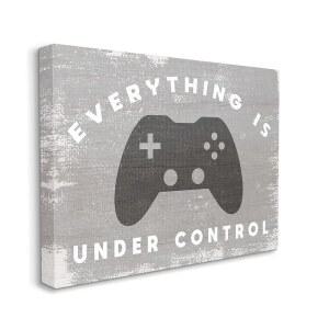 스투펠 인더스트리 에브리씽 소박한 비디오 게임 컨트롤러, 다프네 폴셀리 캔버스 월 아트 디자인, 24 x 30, 그레이