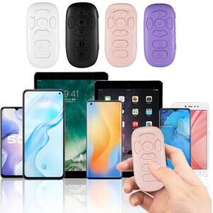 블루투스 호환 레이지 리모컨 휴대폰 셀카 사진 셔터 컨트롤러, 비디오 페이지 뒤집게, 8 버튼