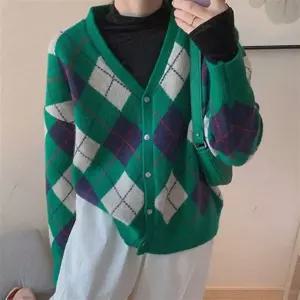 가디건 니트 YTn 간절기 가을 여자 베이직 올데이 체크 아가일