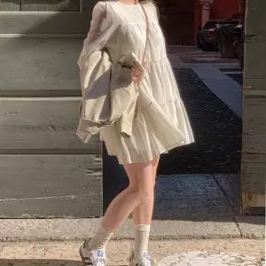 [케이클럽]렌트리 캉캉 쉬폰 미니 원피스 봄 가을 데일리룩 출근룩