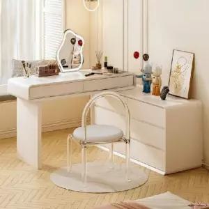 기억자 확장형 화장대 책상겸화장대 코너 서랍장 테이블 수납