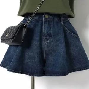 빅사이즈 여성 반바지 린넨 버뮤다팬츠 밴딩 하이웨스트