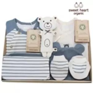 [보리보리/스윗하트]오가닉 프리미엄 블루베어 신생아 선물세트