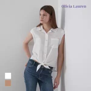 [올리비아로렌] 매듭 슬리브리스 셔츠_VOBNSYF7131