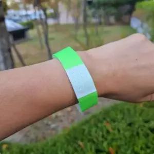 ONM 행사용 축제 종이 팔찌 컬러풀 일회용 형광 그린