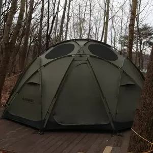 [하이그라운즈]하프문 돔 쉘터 장박 그늘막 리빙쉘 동계 텐트