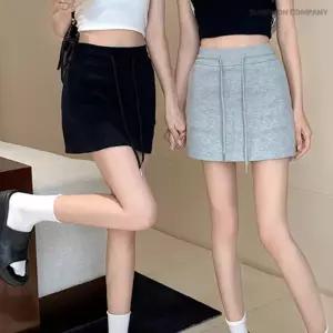 이너퀸 프리수 여성용 밴딩 스트링 쭈리 트레이닝 캐주얼 추리닝 치마 바지 속바지 내장 숏 미니 스커트 스트링미니치마바지