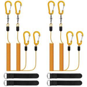 [미국배송] 게조이 8개 카약 패들 목줄 헤비 듀티 리트랙터블 코일형 랜야드 폴 테더 스트랩 보트 카누 낚싯대 보드 낚시 액세서리용