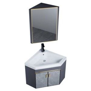 코너형세면대 코너세면기 수납장 플라스틱 조립식 일체형 미니 타일 화장실 골드 결합기둥