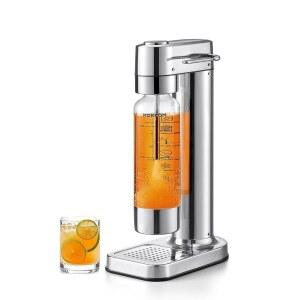 모콤 스파클링 워터 메이커, 탄산음료 스트리밍 기계, 1리터 페트 탄산음료 병, 탄산음료, 60리터 CO2 탄산음료와 호환되는 탄산음료 메이커(포함되지 않음) - 스테인리스 스틸