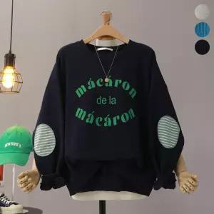 [모노시크] 케리츠 마카롱 단가라 빵떡 배색 맨투맨_MNTG381