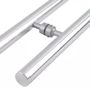 유리문 현관문 보급형 크롬 유광 강화도어손잡이