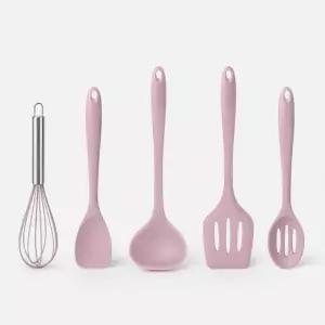 실리콘 JQFT9696 주방도구 5P 세트 조리기구 핑크 키친툴
