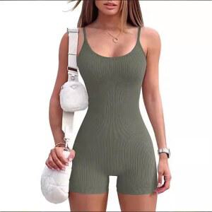 섹시한 끈이 없는 바디수트 반바지 여성 국경 여름 패션 꽉 끼는 원피스 짧은 바지 본토에서