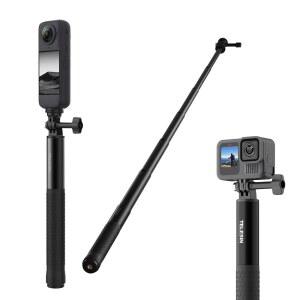 [미국배송] TELESIN 60인치 고프로호환 셀카봉 HERO 13 12 11 10 9 DJI 호환 OSMO 360/ACTION 5 4 INSTA360 X5 X4 AKASO 휴대용 모노포드 여행용 액션 카메라 액세서리용 확장 브이로그 보이지 않는