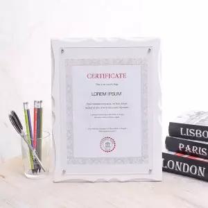[보리보리/오너클랜]크라운 허가증 상장 액자 A4 벽걸이 탁상액자 화이트