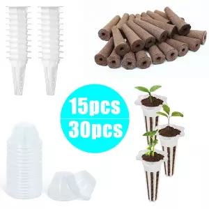 수경재배포트 1530pcs 수경 식물 정착 메쉬 포트 네트 컵 바구니 에어로 포닉 심기 성장 라운드 묘목
