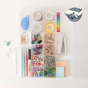 문구용 다용도 정리함 필수 아이템 수납 정리함 칸칸이정리함 칸막이정리함 투명보관함