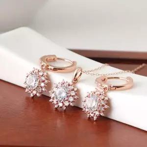 [미니아트]14K GOLD 패션 데일리 세레나 미니 쥬얼리 세트 골드필드 귀걸이 + 목걸이 45cm 선물추천