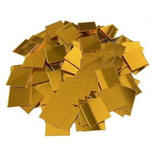 공예용 모자이크 타일 100개, DIY 아트월 홈 미러 프로젝트 용품용 접착 사각 아크릴 20 x 20mm, 골드 10개
