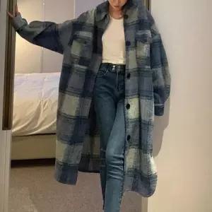 [키첼] 룩앳 기모 체크 롱 셔츠