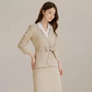 [시크라인] (~XXL까지) 에블리스 노카라 벨트 랩 자켓 가을 하객룩 오피스룩 모임룩 격식룩 빅사이즈