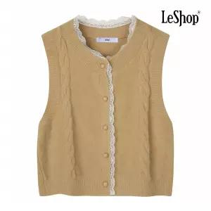 [AK수원점] [르샵] 레이스 트리밍 꽈배기 니트 베스트 (BP9VT009A)