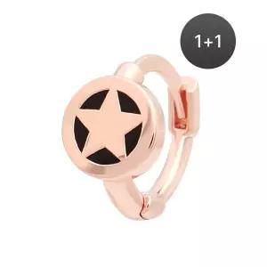 14K 금침 블랙스타 별 원터치 데일리 링 피어싱 귀찌 1+1